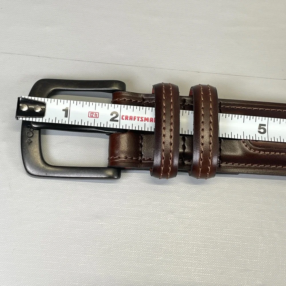 Columbia Belt Mens Size S 30-32 Brown Leather Casual Buckle Dress
